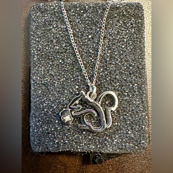 Silver Squirrel Cut Out Necklace - Picture 3 of 6